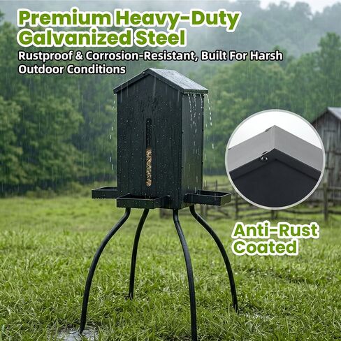 80LBS Deer Feeder, Heavy Duty Steel with 4 Feeding Tray, Waterproof & Anti-tip Automatic Feeder for Outdoor Hunting Game Feeding in Saudi Arabia