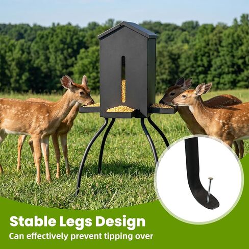 80LBS Deer Feeder, Heavy Duty Steel with 4 Feeding Tray, Waterproof & Anti-tip Automatic Feeder for Outdoor Hunting Game Feeding in Saudi Arabia
