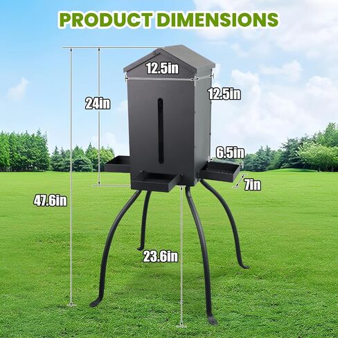 80LBS Deer Feeder, Heavy Duty Steel with 4 Feeding Tray, Waterproof & Anti-tip Automatic Feeder for Outdoor Hunting Game Feeding in Saudi Arabia
