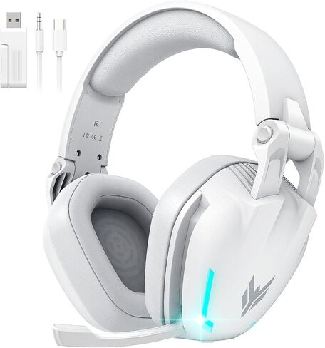 سماعة الألعاب اللاسلكية BENGOO G1 60H مع أضواء RGB وميكروفون لجهاز PS5 PS4 PC | صوت محيطي 7.1، 2.4 جيجا هرتز USB/Type-C وبلوتوث 5.4، ميكروفون قابل للطي لإلغاء الضوضاء، تصميم قابل للطي لجهاز Switch Mac in Kuwait