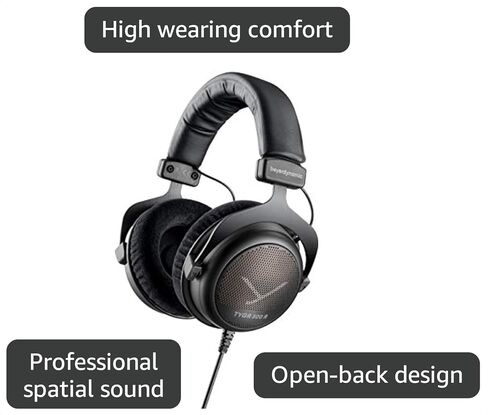 beyerdynamic TYGR 300 R Open-Back, Over Ear Gaming Headphones, Wired. Ultra Comfortable Headset. Suitable for PC, Gaming Console, Music. Handmade in Germany. Black in Saudi Arabia