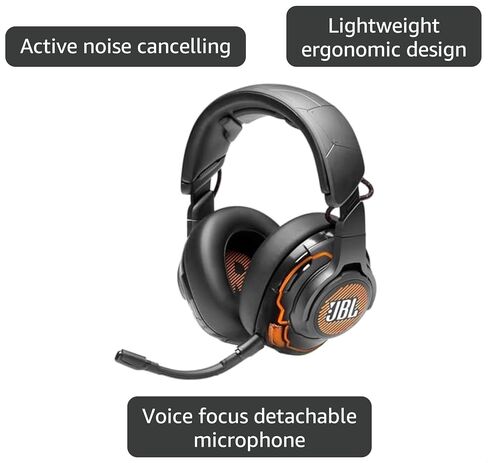 JBL Quantum One - USB wired over-ear professional gaming headset with head-tracking enhanced JBL QuantumSPHERE 360, Active noise cancelling and Hi-Res certified sound (Black) in Saudi Arabia
