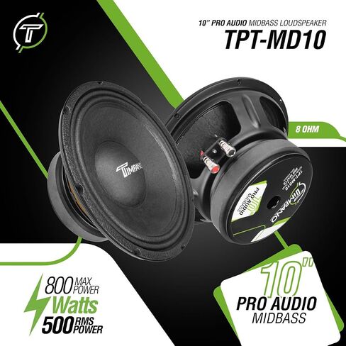 Timpano TPT-MD10 10 Inch Midbass Speaker Pro Audio 800 Watts, 8 Ohm Mid-bass Loudspeaker for Professional and Car Audio System (Single) in Saudi Arabia