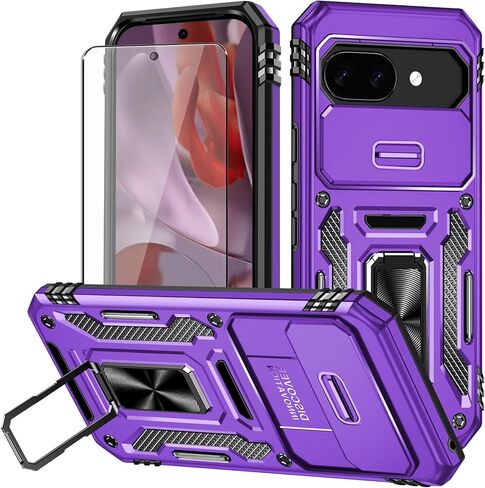 for Pixel 7a Case, Google Pixel 7A Phone Case with HD Screen Protector, [Military Grade 16ft. Drop Tested] Ring Shockproof Protective Phone Case for Google Pixel 7a,Dark Green in Saudi Arabia