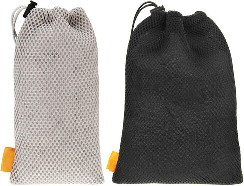 Xiaokeis Nylon Mesh Drawstring Bag, Small Storage Pouch String Bags Phone Pouch for Mobile Phone, SD Cards, USB Flash Drive, Mini Stuff and Lipstick Cosmetic (Black,Size:5.5 Inch) in Kuwait