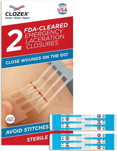 Clozex Emergency Laceration Closures - Repair Wounds Without Stitches, Skin Closure Device for 3 Individual Wounds Or Combine for Total Length of 4 1/4 Inches in Kuwait