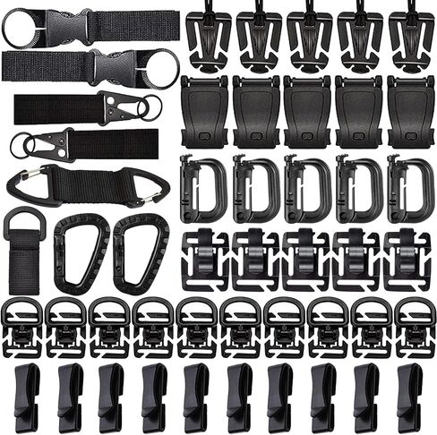 ZUSHALLMY MOLLE Accessories Kit, Tactical Gear Organization Set with Key Holders, Grimloc Clips, D-Rings, Strap Buckles, and Enhanced Backpack Versatility in Saudi Arabia