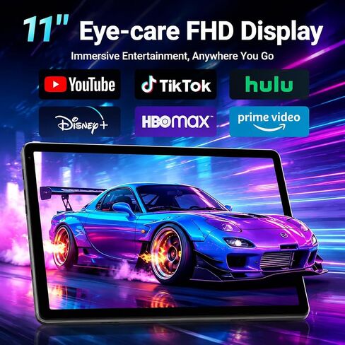 2026 Android 16 Tablet 11inch, 32GB +256GB +1TB Expand, 7800mAh Large Battery, Penta-Core CPU, Wi-Fi 6, HD IPS Touchscreen Display, Dual Camera, Black in Saudi Arabia