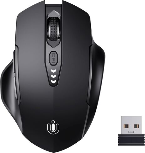 Uineer Wireless Mouse, 2.4GHz Rechargeable Computer Mouse, Battery Display | Stable 2.4GHz USB-A connection, rechargeable battery display and 4 adjustable DPI levels. in Kuwait