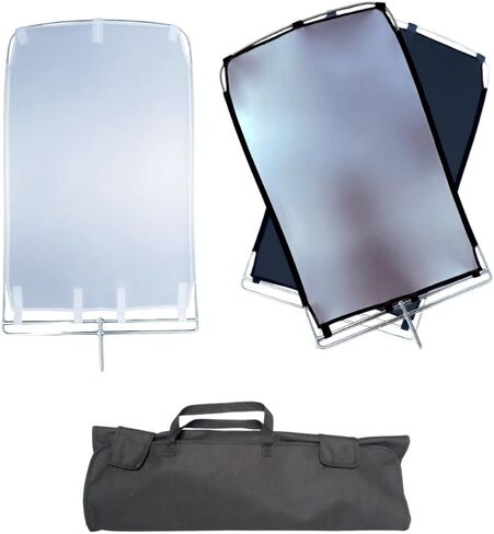 Glide Gear BFS 50 Compact Butterfly Scrim Kit 2' x 3.6' – White Diffusion + Double-Sided Black/Silver Reflector – Includes 2 Frames & 2 Scrims - Quick and Easy Setup in Saudi Arabia