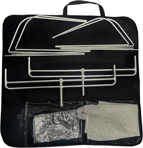 Glide Gear BFS 50 Compact Butterfly Scrim Kit 2' x 3.6' – White Diffusion + Double-Sided Black/Silver Reflector – Includes 2 Frames & 2 Scrims - Quick and Easy Setup in Saudi Arabia