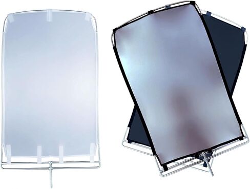 Glide Gear BFS 50 Compact Butterfly Scrim Kit 2' x 3.6' – White Diffusion + Double-Sided Black/Silver Reflector – Includes 2 Frames & 2 Scrims - Quick and Easy Setup in Saudi Arabia