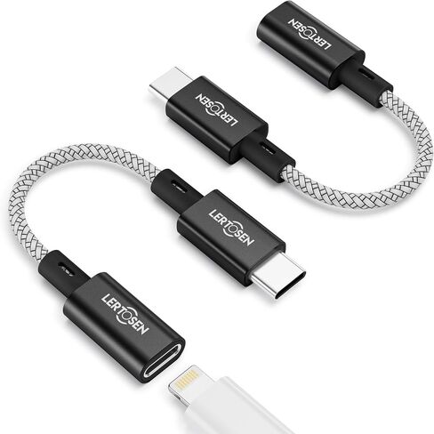2 Pack Lightning to USB C Adapter, Fast Charging & Data Sync Adapter for iPhone 17 16 15 Pro Max Plus to USB-C, Compatible with Samsung S25/S24/S23, Not for Audio/OTG (Grey) in Saudi Arabia