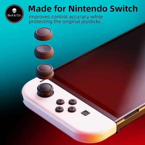 Skull & Co. Skin, CQC and FPS Thumb Grips Set Joystick Cap Analog Stick Cap for Nintendo Switch Joy-Con Controller - Neon Red+Blue, 3 Pairs(6pcs) in Saudi Arabia