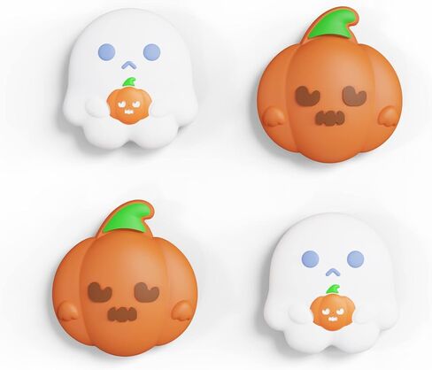 PlayVital Halloween Joystick Caps for Nintendo Switch, Thumbstick Grips for Switch Lite, Analog Cover for OLED Joycon Thumb Grip Caps - Spooky Ghost with Pumpkin in Saudi Arabia