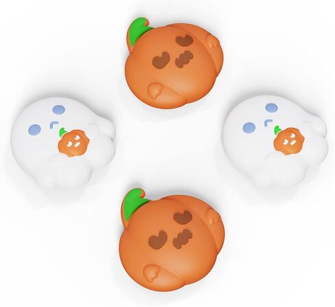 PlayVital Halloween Joystick Caps for Nintendo Switch, Thumbstick Grips for Switch Lite, Analog Cover for OLED Joycon Thumb Grip Caps - Spooky Ghost with Pumpkin in Saudi Arabia
