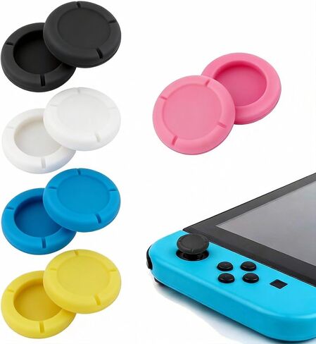 10 Pack Anti-Slip Silicone Thumb Grips for Nintendo Switch Joy-Con | Fits Switch Lite & OLED Models, 5 Colors Soft Ergonomic Stick Covers, Easy Install, Comfortable Touch, Better Gaming Accuracy in Saudi Arabia