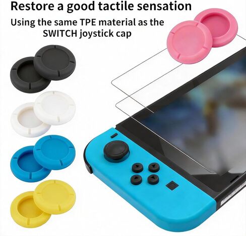 10 Pack Anti-Slip Silicone Thumb Grips for Nintendo Switch Joy-Con | Fits Switch Lite & OLED Models, 5 Colors Soft Ergonomic Stick Covers, Easy Install, Comfortable Touch, Better Gaming Accuracy in Saudi Arabia