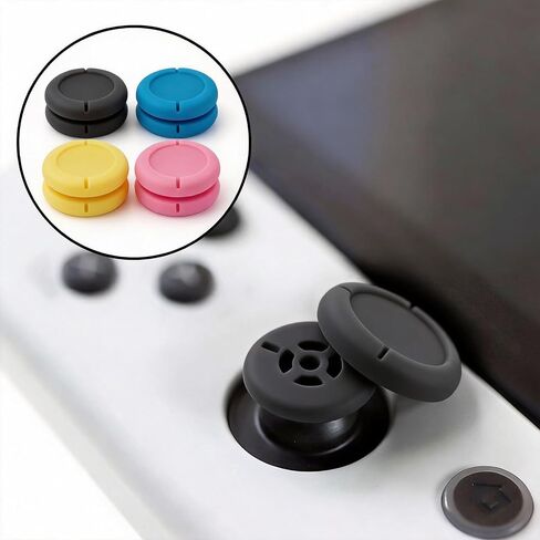 10 Pack Anti-Slip Silicone Thumb Grips for Nintendo Switch Joy-Con | Fits Switch Lite & OLED Models, 5 Colors Soft Ergonomic Stick Covers, Easy Install, Comfortable Touch, Better Gaming Accuracy in Saudi Arabia