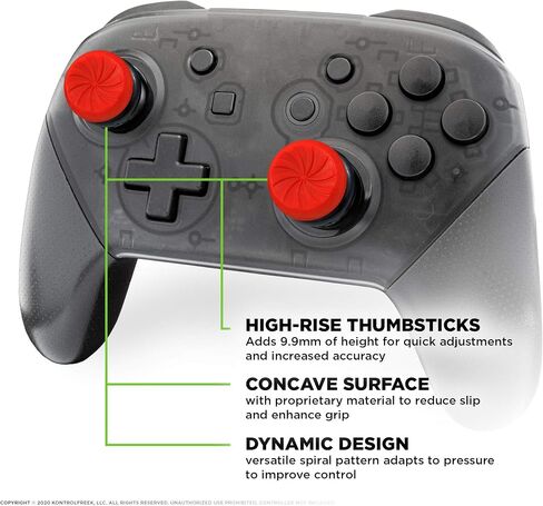 KontrolFreek FPS Freek Inferno لجهاز تحكم نينتندو سويتش برو | عصا التحكم للأداء | 2 مقعرة شاهقة | أحمر in Kuwait