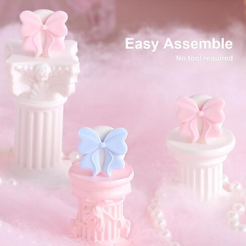 Thumb Grip for Nintendo Switch 2,Analog Joystick Button Covers for NS Switch 2 Joycon Controller, Pastel Pink Blue Coquette Bow Soft Silicone Gaming Accessories in Saudi Arabia
