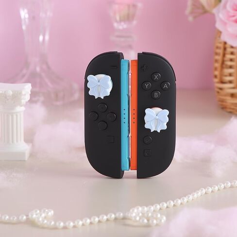 Thumb Grip for Nintendo Switch 2,Analog Joystick Button Covers for NS Switch 2 Joycon Controller, Pastel Pink Blue Coquette Bow Soft Silicone Gaming Accessories in Saudi Arabia