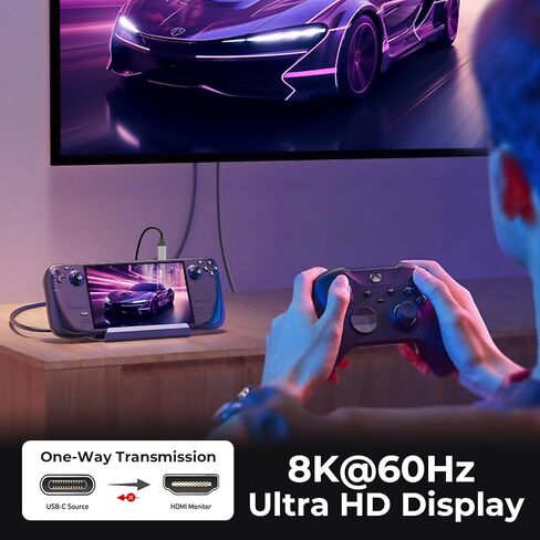 Guermok 4K60 Capture Card with 1080P240 Recording, USB-C/A & 3.5mm Audio, Plus 67in USB-C to HDMI Projection Cable 8K60 4K144 with PD100W for Switch 2/1, Pad, Monitor,PC,TVs in Saudi Arabia