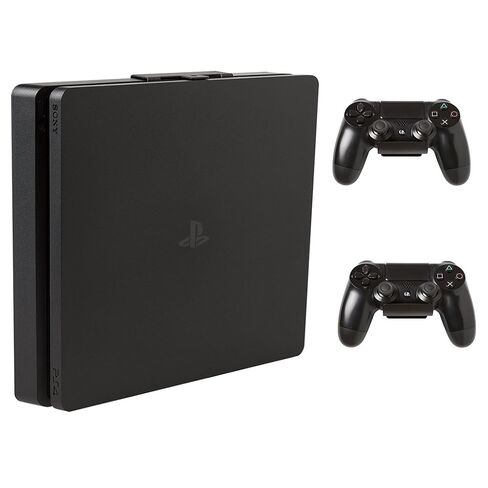 HIDEit Mounts 4S Bundle, Wall Mounts for PS4 Slim and Controllers, Steel Wall Mount for PlayStation 4 Slim and 2 Controller Mounts to Safely Store Your PS4 Slim and PlayStation Controller in Saudi Arabia