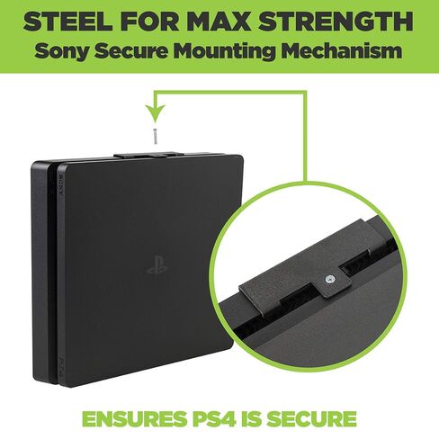 HIDEit Mounts 4S Bundle, Wall Mounts for PS4 Slim and Controllers, Steel Wall Mount for PlayStation 4 Slim and 2 Controller Mounts to Safely Store Your PS4 Slim and PlayStation Controller in Saudi Arabia