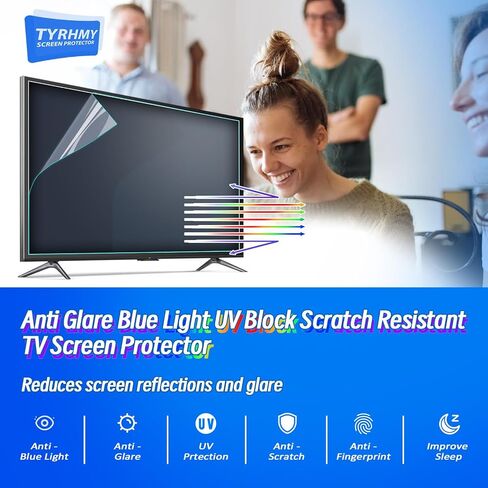 50 Inch Anti-Glare TV Screen Protector with Blue Light Filter, Matte Finish for Reducing Glare, Controlling Reflections, and Enhancing TV Viewing Comfort in Saudi Arabia