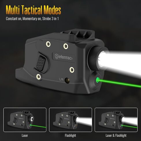 DEFENTAC 350 Lumens Pistol Light Green Laser Combo with Strobe/Momentary | Solely Compatible with Glock G26/G27/G28/G33/G39, NOT Fit for Other Models in Saudi Arabia