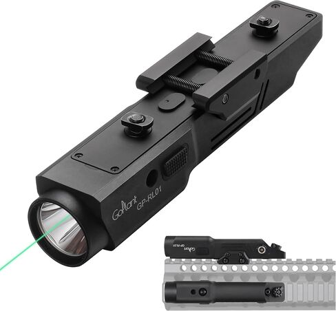 2500 Lumen Aluminum Alloy Rifle Laser Light Combo, 2.5 Hours Long Runtime AR15 Weapon Light and Green Laser, Picatinny Rail MLOK Mounted LED Tactical Flashlight, Low Profile Flashlight AR Rifle R15 in Saudi Arabia