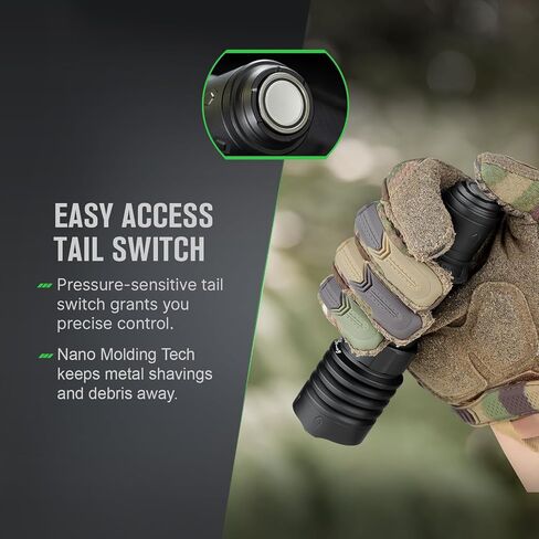 OLIGHT Warrior X 4 Rechargeable Tactical Flashlight Bright Light Black | 2600 High Lumens, 630 Meters Long Range Thrower, Powerful Tail Switch Light, USB C Charging, Dual Output for Daily in Kuwait