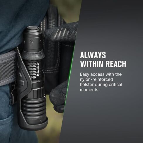 OLIGHT Warrior X 4 Rechargeable Tactical Flashlight Bright Light Black | 2600 High Lumens, 630 Meters Long Range Thrower, Powerful Tail Switch Light, USB C Charging, Dual Output for Daily in Kuwait