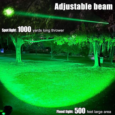 VASTFIRE USB-C Rechargeable Green Flashlight Zoomable 1000 Yard Pressure Switch Scope Rail Mount Hogs Predators Night Hunting (30) in Saudi Arabia
