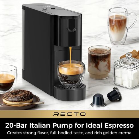 CHULUX RectoCafé Espresso Coffee Machine for Nespresso Original Capsule Pod | Extra Mini Design, 20 Bar Professional Italian Pump, Food-Grade Materials, Quiet with Low-Vibration Brewing for Home & Office in Saudi Arabia
