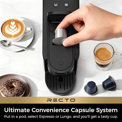 CHULUX RectoCafé Espresso Coffee Machine for Nespresso Original Capsule Pod | Extra Mini Design, 20 Bar Professional Italian Pump, Food-Grade Materials, Quiet with Low-Vibration Brewing for Home & Office in Saudi Arabia