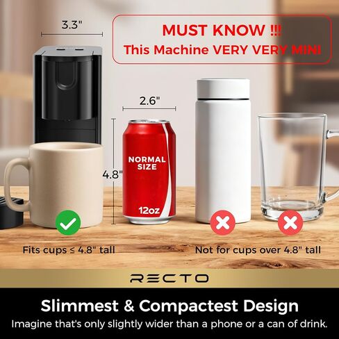 CHULUX RectoCafé Espresso Coffee Machine for Nespresso Original Capsule Pod | Extra Mini Design, 20 Bar Professional Italian Pump, Food-Grade Materials, Quiet with Low-Vibration Brewing for Home & Office in Saudi Arabia