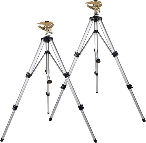 Biswing Large Impact Sprinkler Head on Tripod Base, Adjustable Zinc Alloy Lawn Sprinklers for Yard Lawn Garden, 3/4" NH Connector, 360 Degree Large Area Coverage Irrigator with Extension Legs, 2 Pack in Saudi Arabia