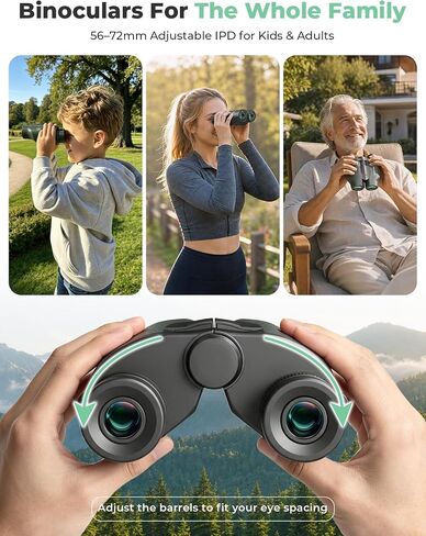 25x32 Compact Binoculars for Adults Kids, High Power BAK4 FMC Lightweight | Lightweight Pocket Size for Travel, Eyeglass Friendly, Small Binoculars for Cruise Ship, Clear Vision for Bird Watching in Saudi Arabia
