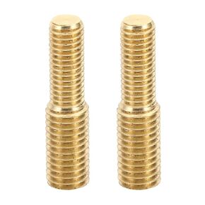 PATIKIL M8x20mm to M10x20mm Double End Threaded Stud Screw Bolt, 2 Pack Brass Rod Bolts Thread Reducer Adapter for Furniture Fastener, Hardware Connector