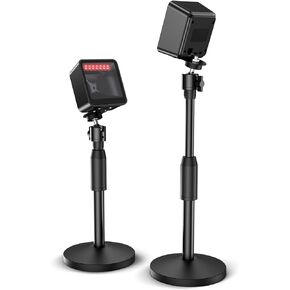 Eyoyo 1D 2D Hands-Free Barcode Scanner with Height Adjustable Stand, Omni-Directional Presentation Desktop Bar Code Scanner with Automatic Sensing Scanning for POS Checkout Counter Book Library Retail