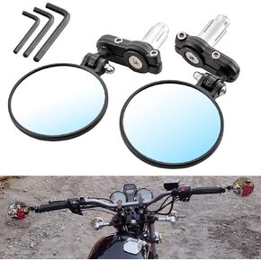 KATUR Motorcycle Rear View Mirror Motorbike 7/8in 22mm Round Handle Bar End Circular Foldable Blindsight Side Convex Mirror For Harley Davidson Honda Indian Kawasaki Suzuki Triumph and Yamaha