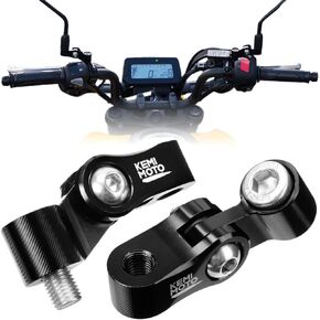 KEMIMOTO 10MM 7/8" Motorcycle Handlebar Mirror Mount Holder Foldable Clamp Adaptor Aluminum Universal Adjustable Handlebar Rearview Mirror Bracket
