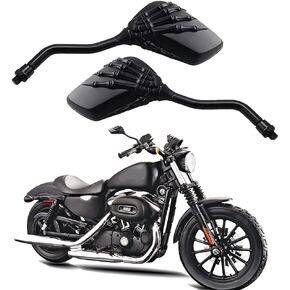 DREAMIZER Universal Motorcycle Black 8mm/10mm Skull Skeleton Hands Side Rear View Mirrors Compatible with Harley XL Softail Honda Yamaha Suzuki Kawasaki Old School