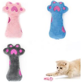 Andiker Cat Catnip Toys, 3Pcs Cat Interactive Toys for Indoor Cats, Soft Plush Cat Chew Toys with Crinkle Paper for Relieve Stress, Reduce Boredom, Teething (Cat)