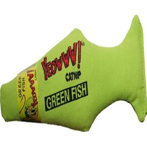 Yeowww Green Fish Catnip Toy