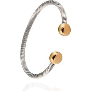 UtenoTureH Magnetic Bracelets for Women, 2-Tone Stainless Steel Magnetic Therapy Braceletfor Arthritis and Joint, Magnetic Bracelets for Couples & Health Healing Jewelry Gifts
