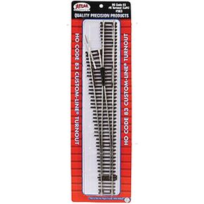 Atlas HO Scale Code 83 Custom-Line #6 Turnout Manual Left