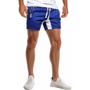 GYMBULLFIGHT Men's Casual Shorts 5"/ 7" Drawstring Summer Quick Dry Lightweight Beach Shorts with Zipper Pockets